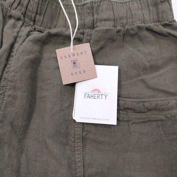 Faherty Womens size XS Cuffed Arlie Day Linen Shorts 3" White - Picture 4 of 9